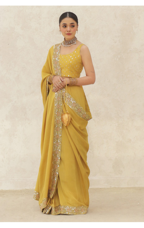Mustard Saree